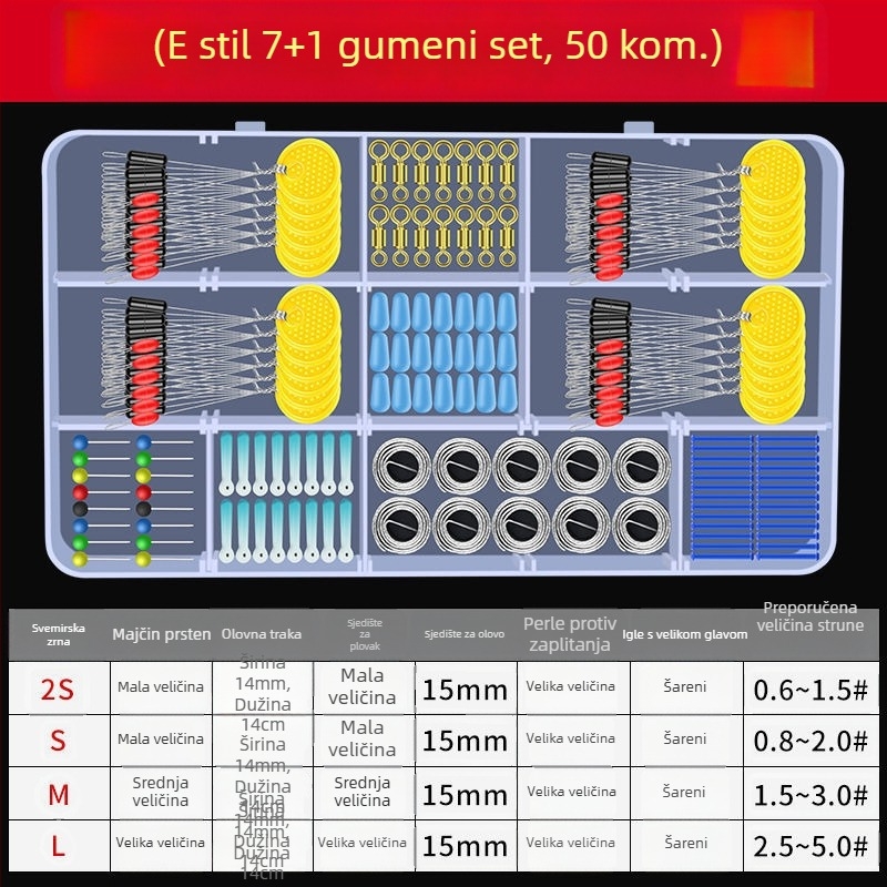 Set svemirskih perli – Potpuni komplet s plovkom, prstenom u obliku osmine, glavnom linijom i dodacima za ribolov