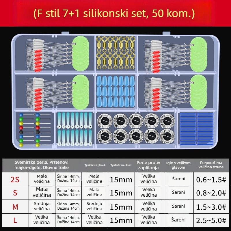 Set svemirskih perli – Potpuni komplet s plovkom, prstenom u obliku osmine, glavnom linijom i dodacima za ribolov