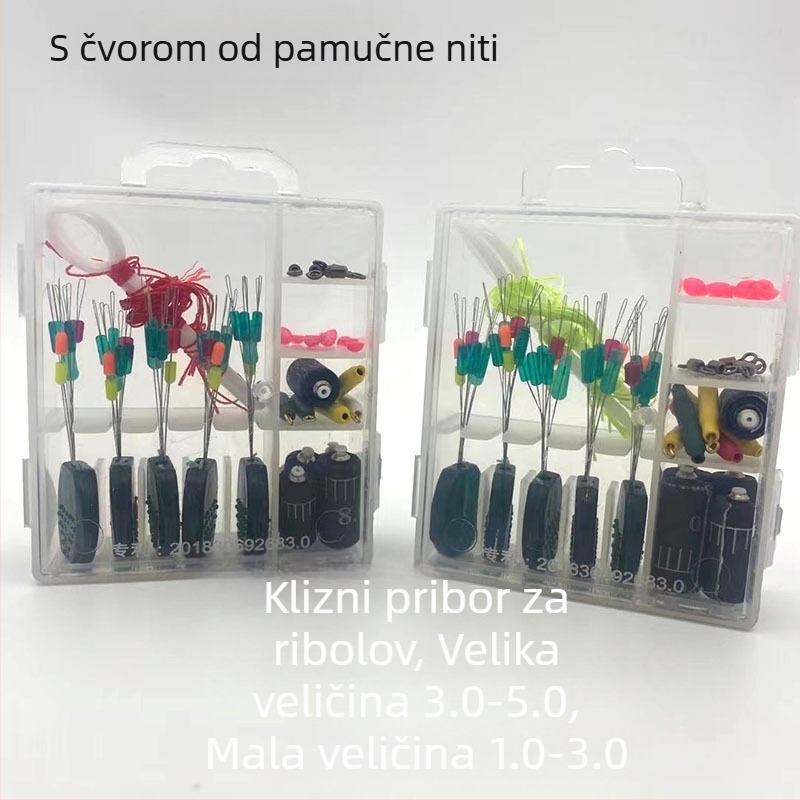 Set opreme za ribolov na stijeni: klizeći plutci, dodaci, razmakne perle, pamuk konac čvorovi i zaustavljači linije