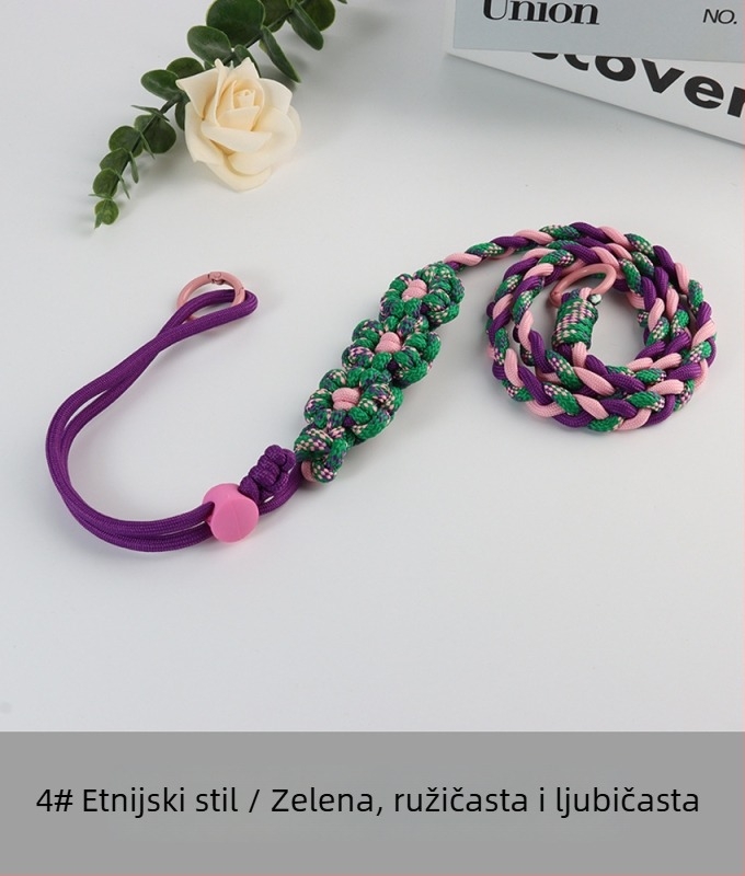 Kabel za telefon s tkanim cvjetnim uzorkom, podesiv, unisex, ručno izrađeno, poliester, plastična kopča, Jing Orange