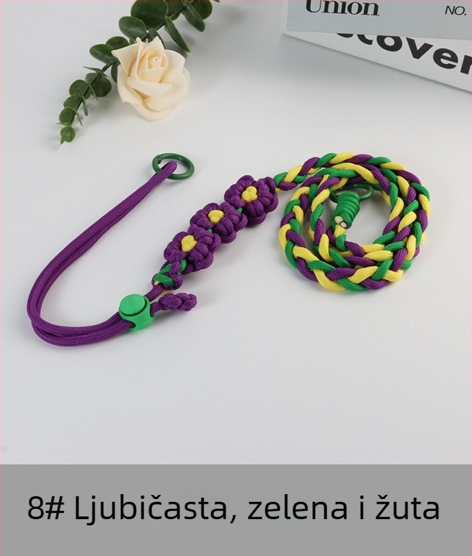 Kabel za telefon s tkanim cvjetnim uzorkom, podesiv, unisex, ručno izrađeno, poliester, plastična kopča, Jing Orange