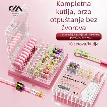 Set silikonskih prostora bez čvora — kompletan set za plutajuće sjedalice, osmerokutni prsteni, ljestvica, olovna pločica, pribor za glavnu liniju, 10 setova