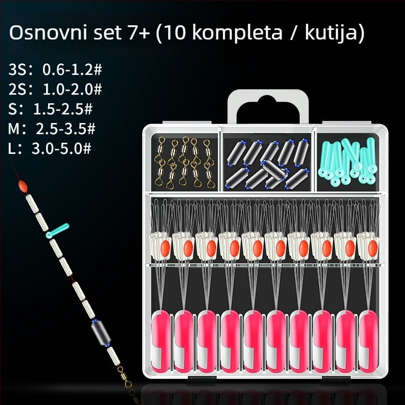Set ribolovnog pribora sa silikonskim pluto-sjedištem, glavnom linijom i malim dodacima