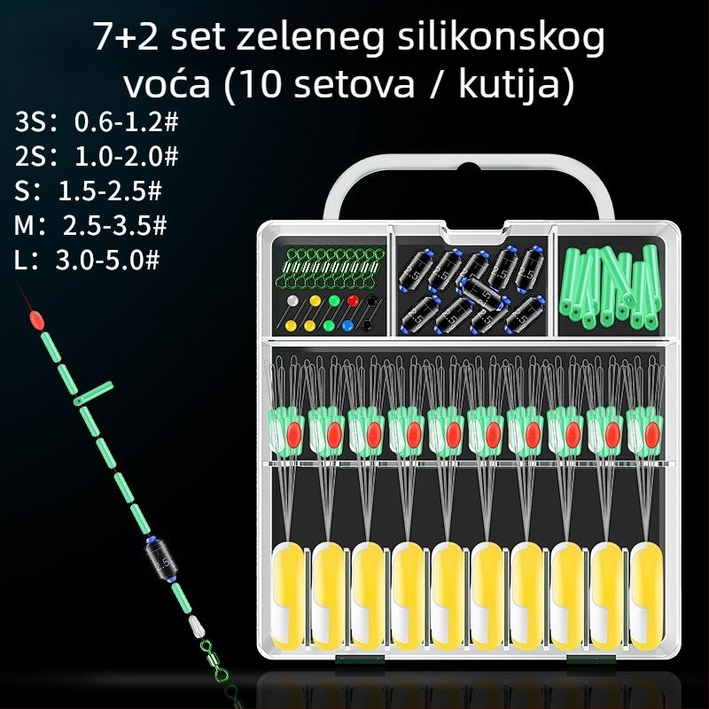 Set ribolovnog pribora sa silikonskim pluto-sjedištem, glavnom linijom i malim dodacima