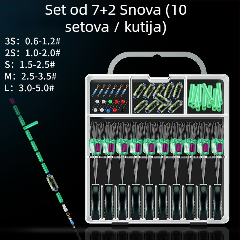 Set ribolovnog pribora sa silikonskim pluto-sjedištem, glavnom linijom i malim dodacima
