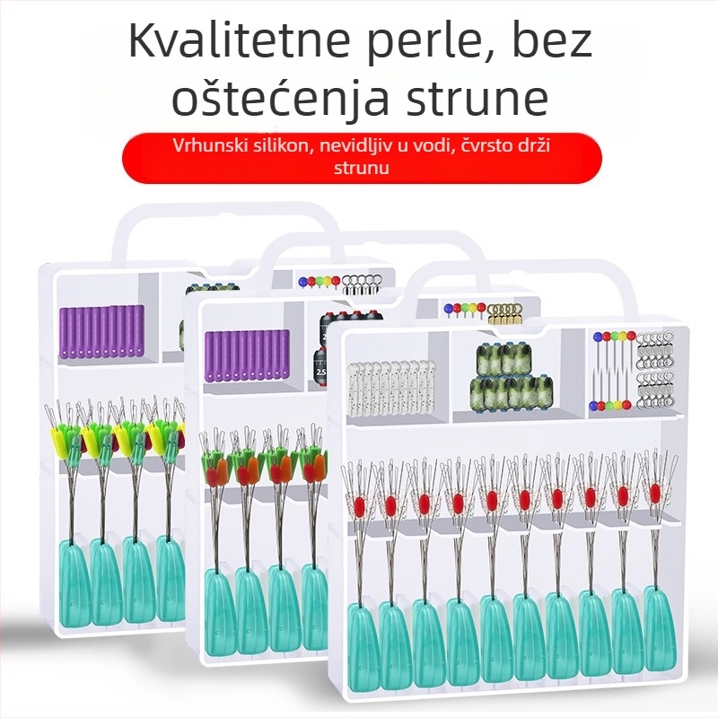Lin Lake Set svemirskih perli za natjecanje — silikon perle visoke prozirnosti, anti-zamrljavanje, brza plutaća olovna sjedala, skup osmerokutnih prstena i pribor