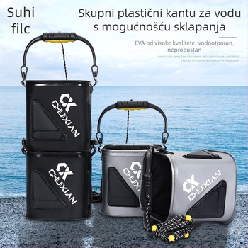 Qianrui Sklopiva ribolovna kanta, prenosiva EVA, s užetom