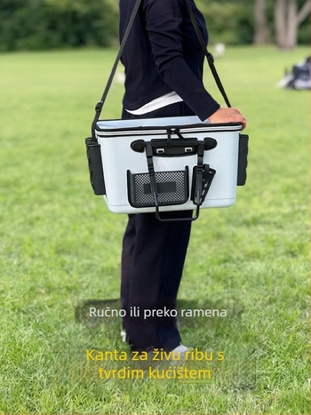Višenamjenska kanta za mamce s čvrstim kućištem, EVA kanta za živu ribu i integrirani držač štapa