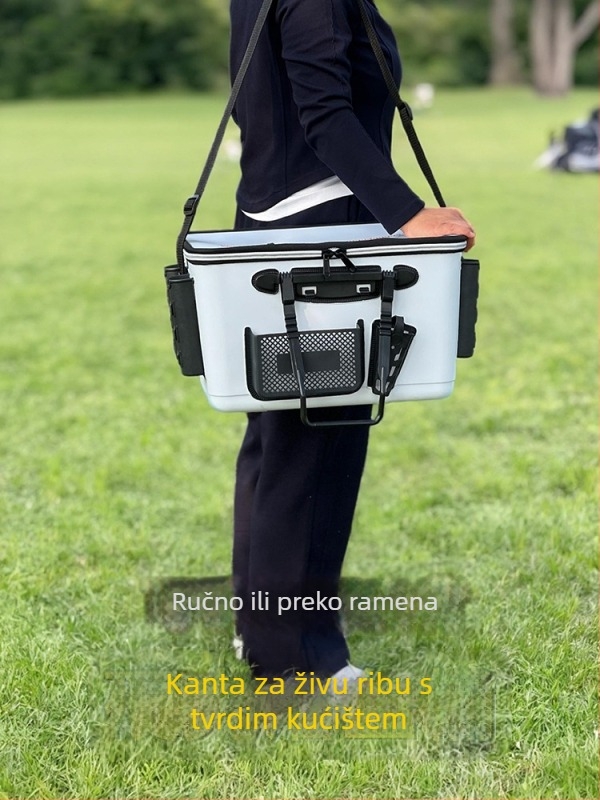 Višenamjenska kanta za mamce s čvrstim kućištem, EVA kanta za živu ribu i integrirani držač štapa