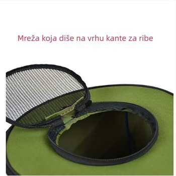 Kanta za ribolov s poklopcem, sklopivi vodeni spremnik, prijenosna kanta za žive ribe, kutija alata za ribolov od platna Changzhen