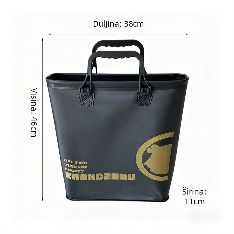 Kanta za živu ribu sa sjedalom, proširenim čvrstim poklopcem, debelim EVA, prijenosna i za nošenje, jedinstven oblik, velika zapremina