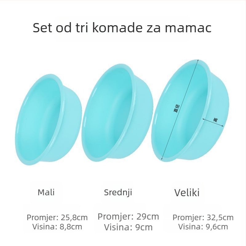 Orsev set posuda za mamce protiv pada — otvorena posuda za mamce, miješanje mamaca, 3-dijelni set posuda, prehrambeni PC