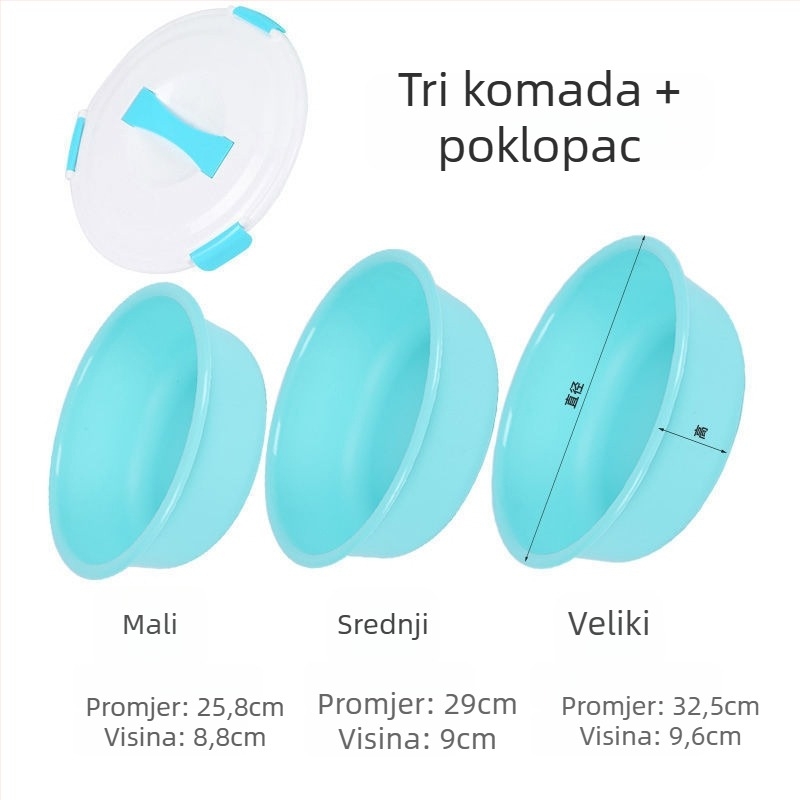 Orsev set posuda za mamce protiv pada — otvorena posuda za mamce, miješanje mamaca, 3-dijelni set posuda, prehrambeni PC