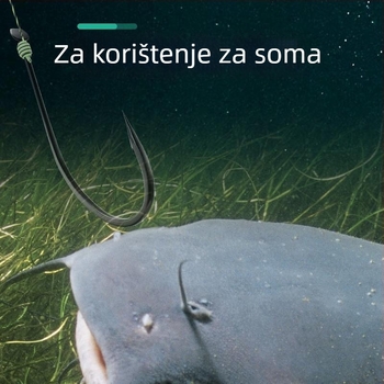 Set kuki za soma s dugim držalom i kukama s bodljama za velike ribe
