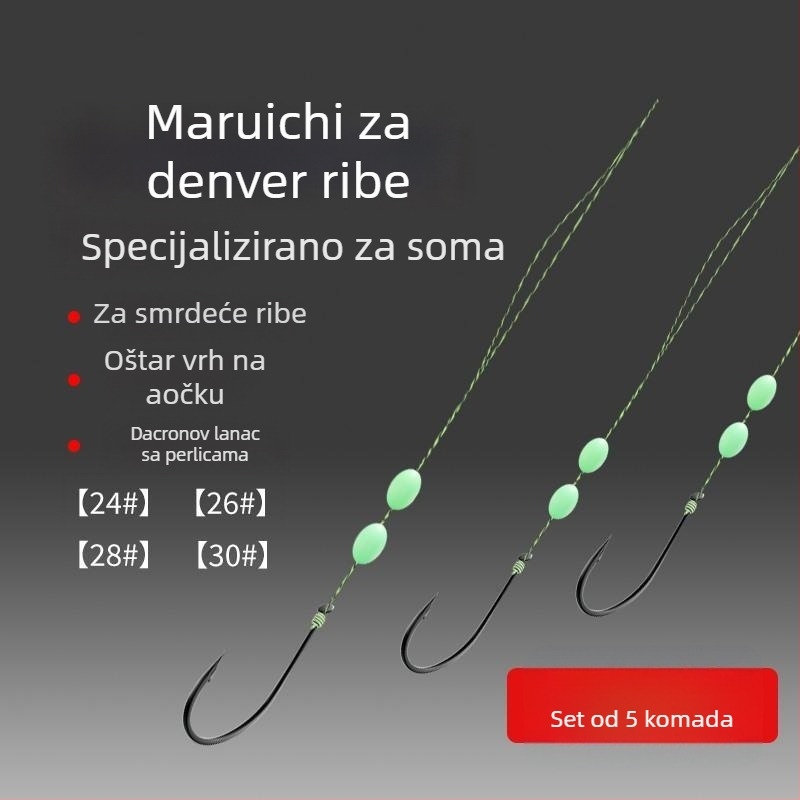 Set kuki za soma s dugim držalom i kukama s bodljama za velike ribe