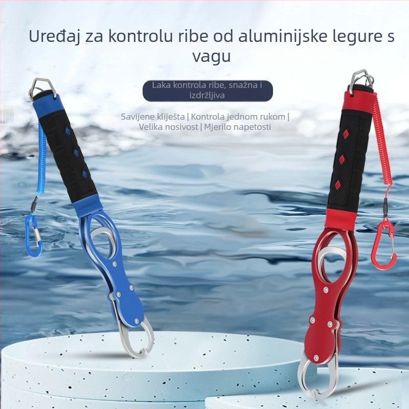 Forever good kliješta za ribolov od aluminijske legure s ugrađenim mjeračem, sklopivi set kliješta za varalice