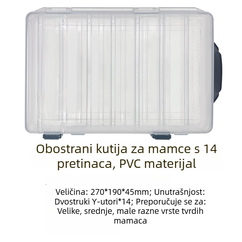 ABS plastična kutija za mamce, jednostruka i dvostruka, dvostrana, s pet pretinaca