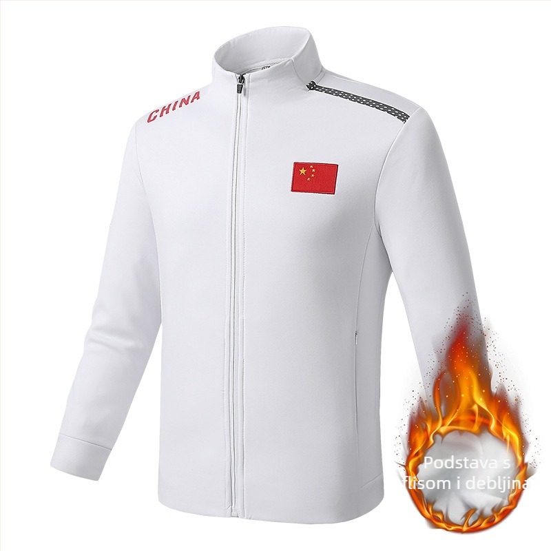 Zimski trening–sportski kostim, unisex; materijal Mink velvet; 95% poliester; unutarnji tank top; stojeći ovratnik; dugi rukavi; za Taekwondo, Wushu i Sanda.