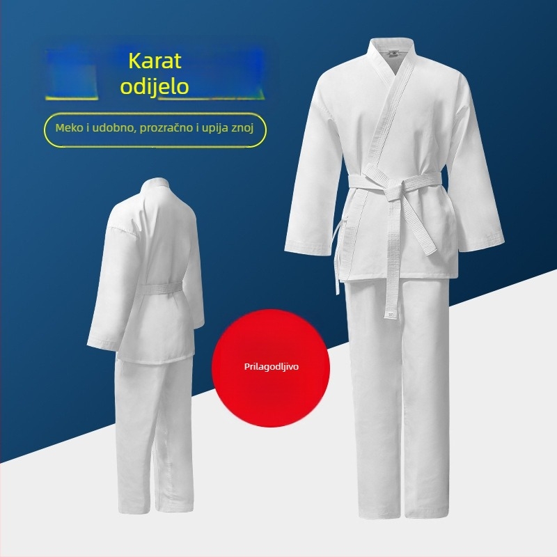 Karate Uniforma za odrasle i djecu – twill tkanina, pamuk‑polyester smeša 80%, podstava od poliestera, za Taekwondo