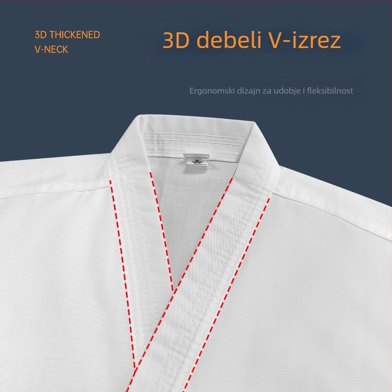 Karate Uniforma za odrasle i djecu – twill tkanina, pamuk‑polyester smeša 80%, podstava od poliestera, za Taekwondo