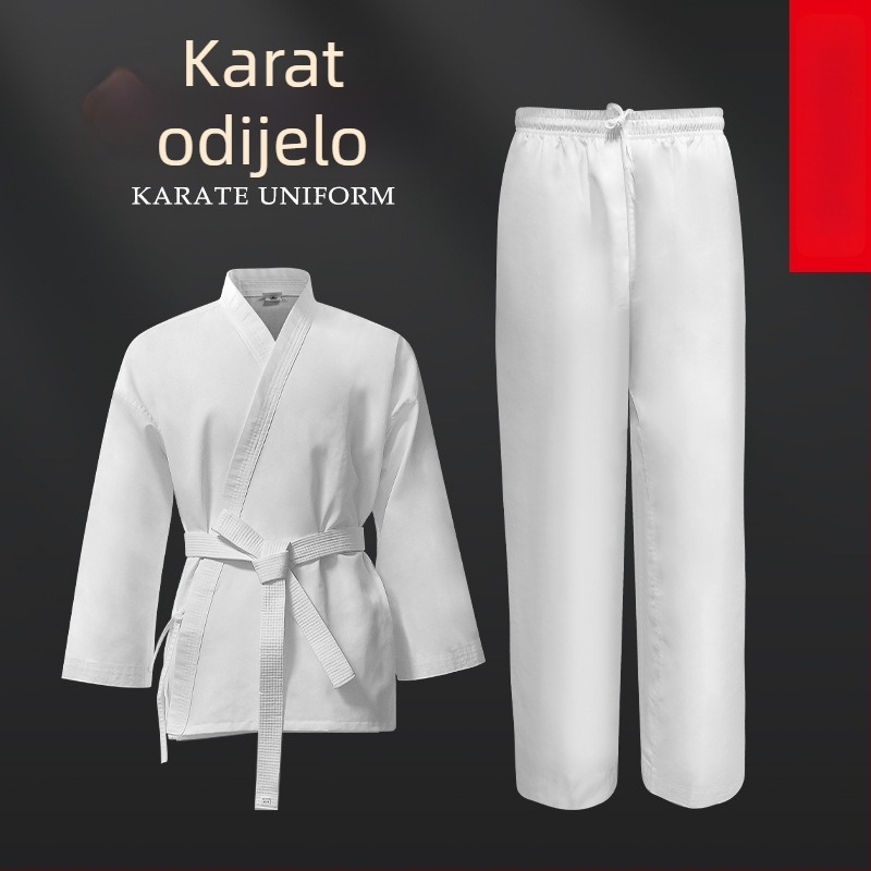 Karate Uniforma za odrasle i djecu – twill tkanina, pamuk‑polyester smeša 80%, podstava od poliestera, za Taekwondo