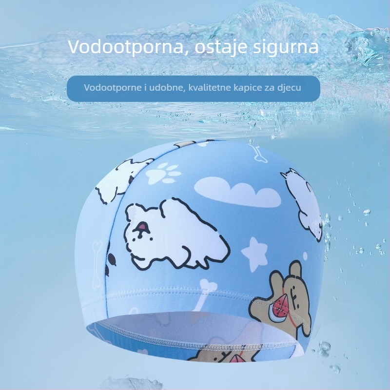 Dječja plivačka kapa od poliestera s printom, elastična, za plivanje i vodene aktivnosti