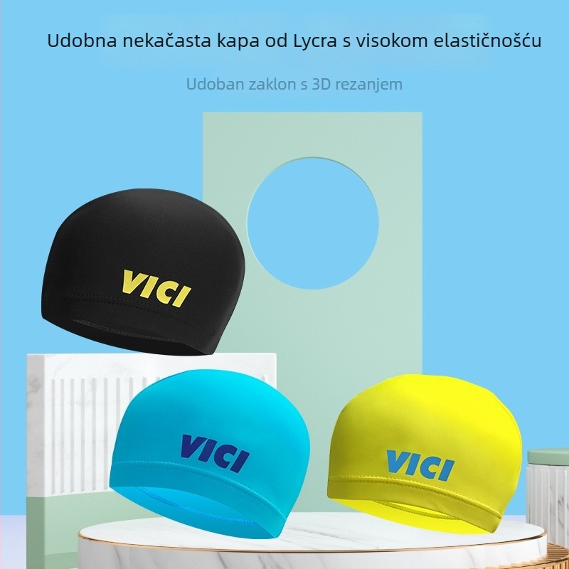 VICI plivačka kapa od Lycra, 80% nylon, 20% spandeks, čvrst dizajn, za odrasle, pogodna za plivanje