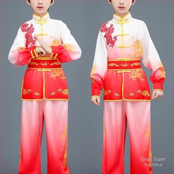 Dječji kostim za kung fu za nastupe, kineskog stila Tai Chi trening odjeća, unisex, uzorak 69850, laneno platno