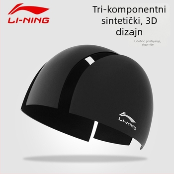 Li-Ning Plivačka kapa od tkanine - Jednobojni uzorak, za odrasle, namijenjena plivanju i aktivnostima u plitkoj vodi