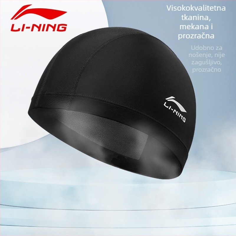 Li-Ning Plivačka kapa od tkanine - Jednobojni uzorak, za odrasle, namijenjena plivanju i aktivnostima u plitkoj vodi