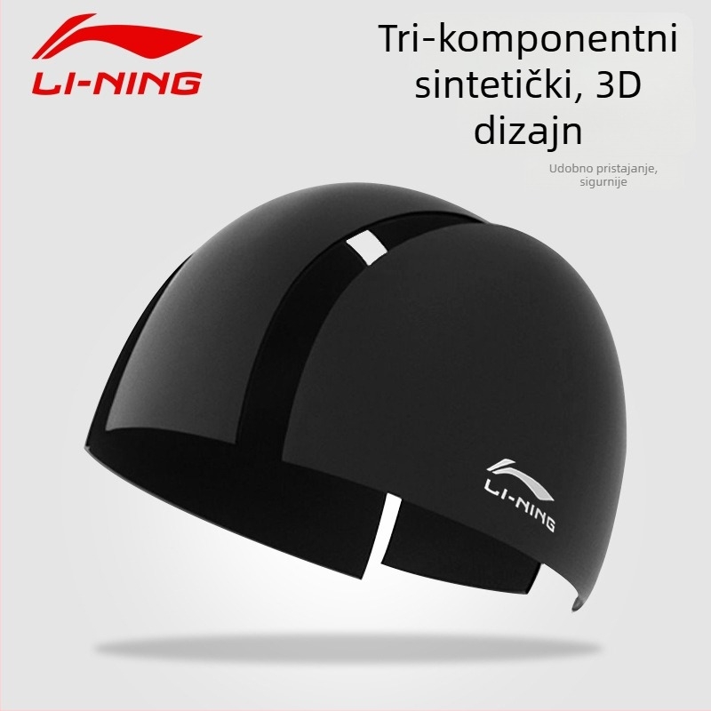 Li-Ning Plivačka kapa od tkanine - Jednobojni uzorak, za odrasle, namijenjena plivanju i aktivnostima u plitkoj vodi