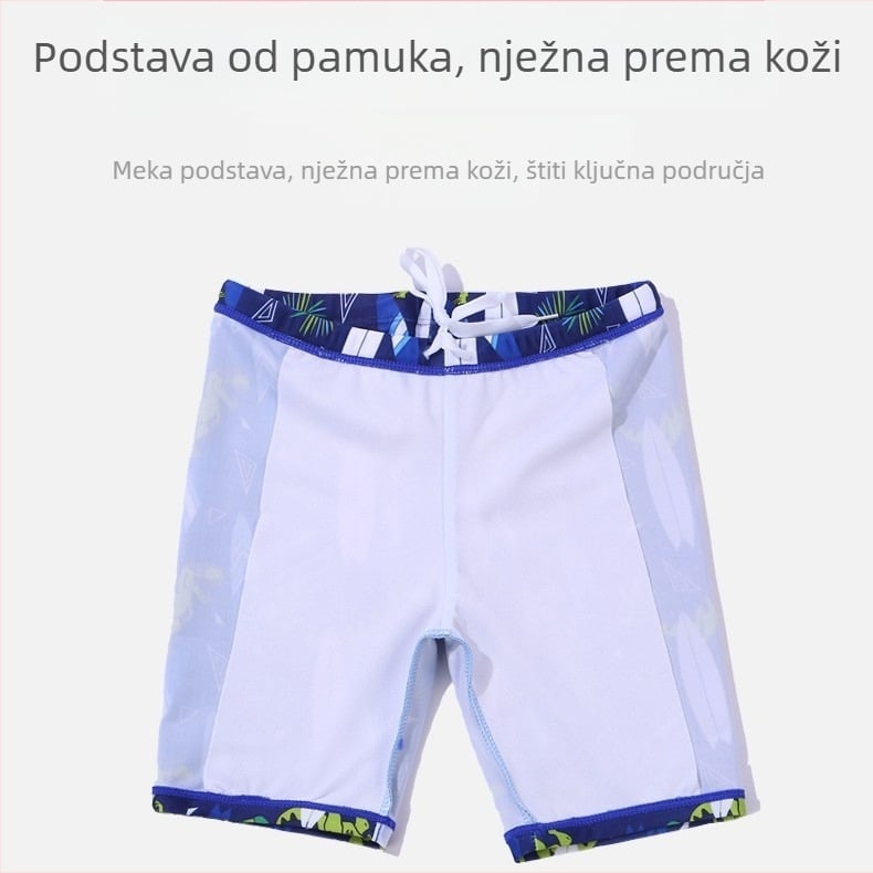Nova dvodijelna kupaća kostim za dječake, visoka elastičnost, brzo suši, za uzrast 3–13 godina