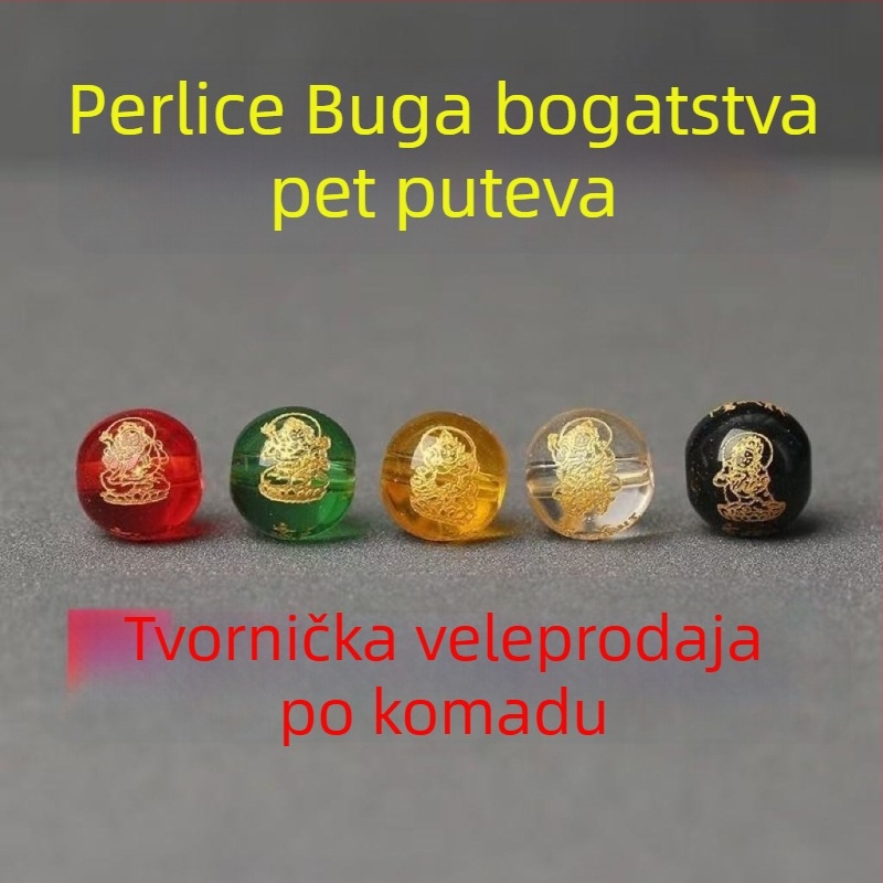 8 mm agatne perle za DIY nakit – pet bogova bogatstva, slobodne perle za narukvice, ogrlice i privjeske (polu završene)