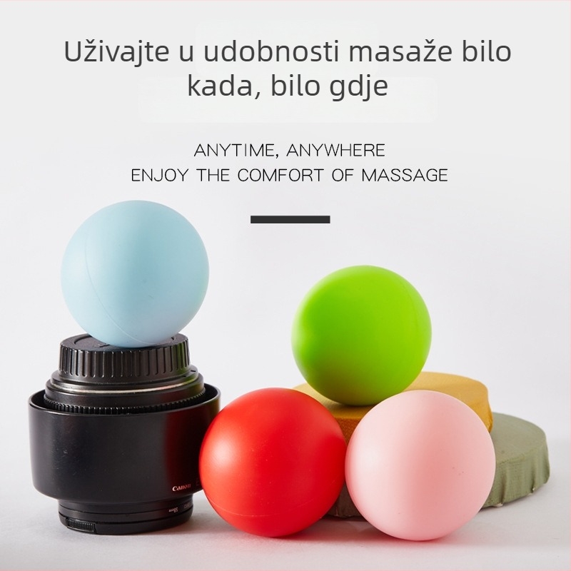 Joga masažna lopta od silikona za opuštanje mišića i fascije, ne naduvljiva, okrugla, 150 g