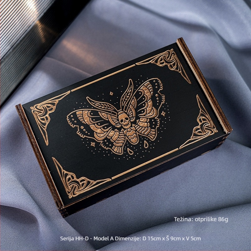 Push-Pull drvena kutija za tarot karte — materijal: basswood plywood; klasifikacija: kartične igre; dobna skupina: 7–61 godina