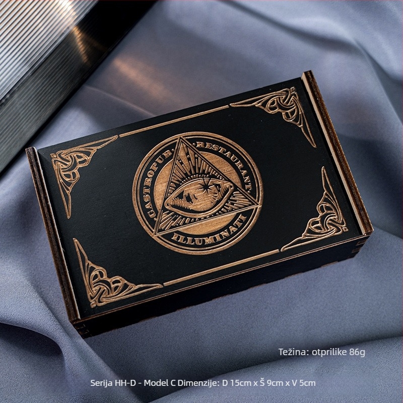 Push-Pull drvena kutija za tarot karte — materijal: basswood plywood; klasifikacija: kartične igre; dobna skupina: 7–61 godina