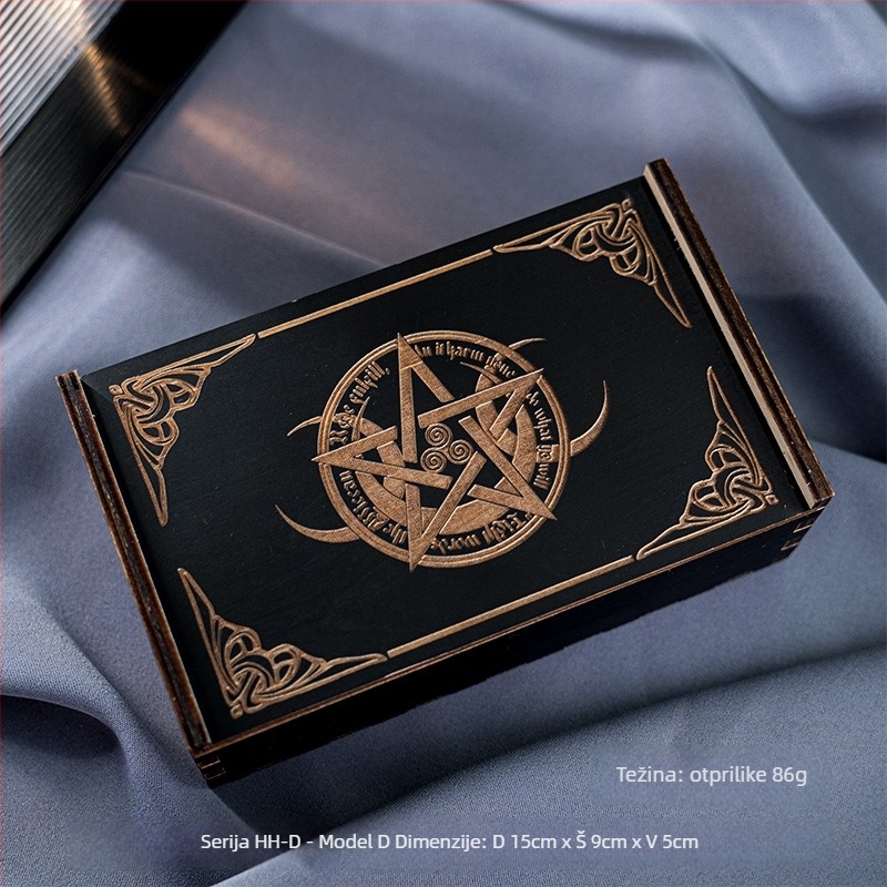 Push-Pull drvena kutija za tarot karte — materijal: basswood plywood; klasifikacija: kartične igre; dobna skupina: 7–61 godina