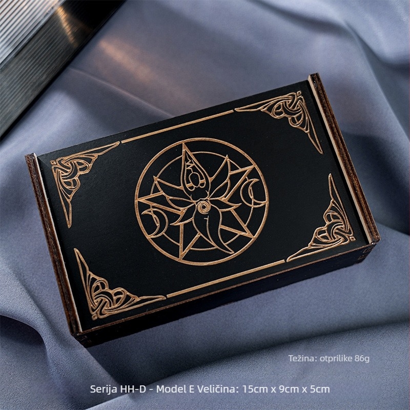 Push-Pull drvena kutija za tarot karte — materijal: basswood plywood; klasifikacija: kartične igre; dobna skupina: 7–61 godina