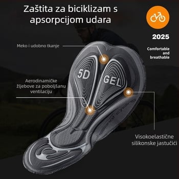 Hlače za planinski bicikl sa silikonnom podlogom, prozračne, odvode vlagu, od spandeksa, unisex, ljeto