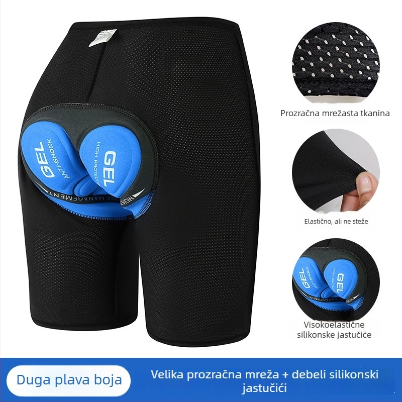 Hlače za planinski bicikl sa silikonnom podlogom, prozračne, odvode vlagu, od spandeksa, unisex, ljeto