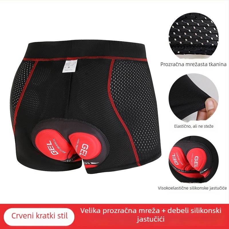 Hlače za planinski bicikl sa silikonnom podlogom, prozračne, odvode vlagu, od spandeksa, unisex, ljeto