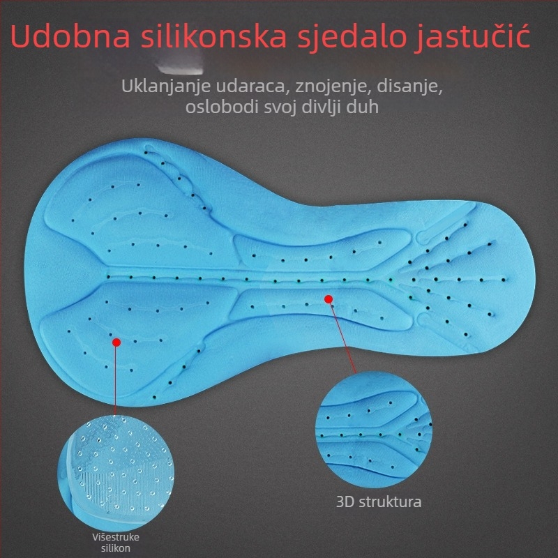 Unisex zimski komplet za cestovno bicikliranje s fleec podstavom: duga majica i hlače s jastučićem za sjedenje