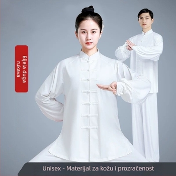 Tai Chi kostim za žene – pamuk-vinilon tkanina (vinilon 81–90%), podstava od lana (81–90%), za starije osobe