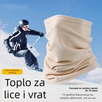 Unisex zimska maska za skijanje, poliester, maska za glavu s flis podstavom, jednobojna, zaštita od prašine, za zimu i jesen