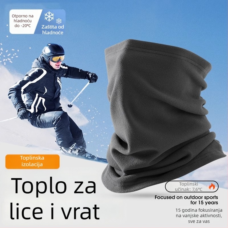 Unisex zimska maska za skijanje, poliester, maska za glavu s flis podstavom, jednobojna, zaštita od prašine, za zimu i jesen