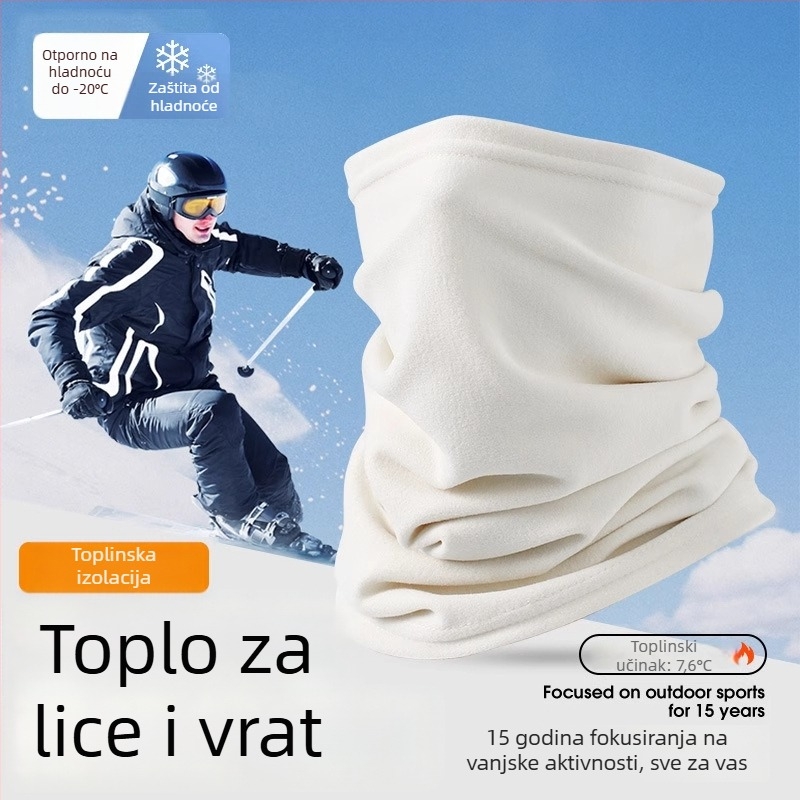 Unisex zimska maska za skijanje, poliester, maska za glavu s flis podstavom, jednobojna, zaštita od prašine, za zimu i jesen