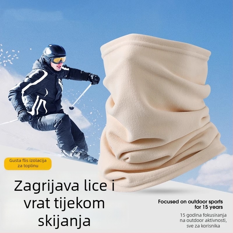 Unisex zimska maska za skijanje, poliester, maska za glavu s flis podstavom, jednobojna, zaštita od prašine, za zimu i jesen