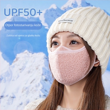 Jesensko-zimska topla maska za uši, vanjski poliester i mekani pamuk, šivana konstrukcija, zaštita od prašine.