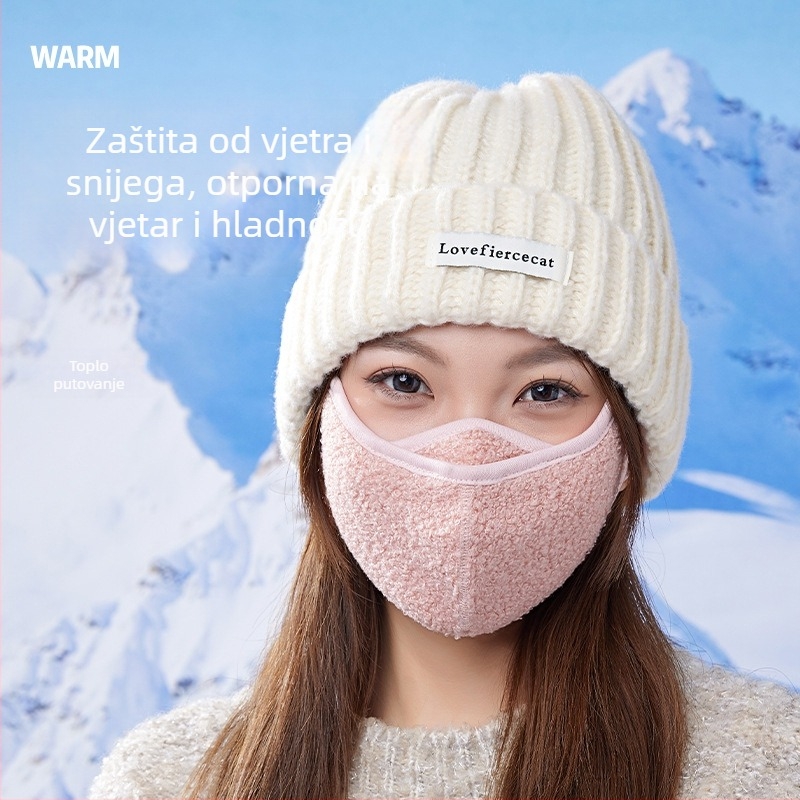 Jesensko-zimska topla maska za uši, vanjski poliester i mekani pamuk, šivana konstrukcija, zaštita od prašine.