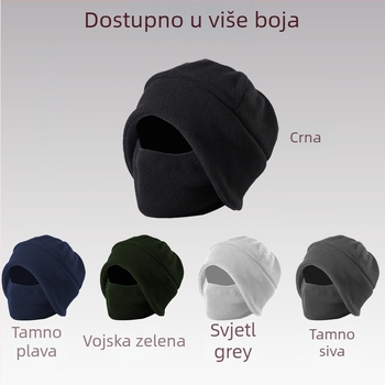 Maska za vožnju biciklom od fleecea, vjetrootpornost i otporna na hladnoću, jednodijelna kapa s integriranom maskom i zaštitom za uši, unisex